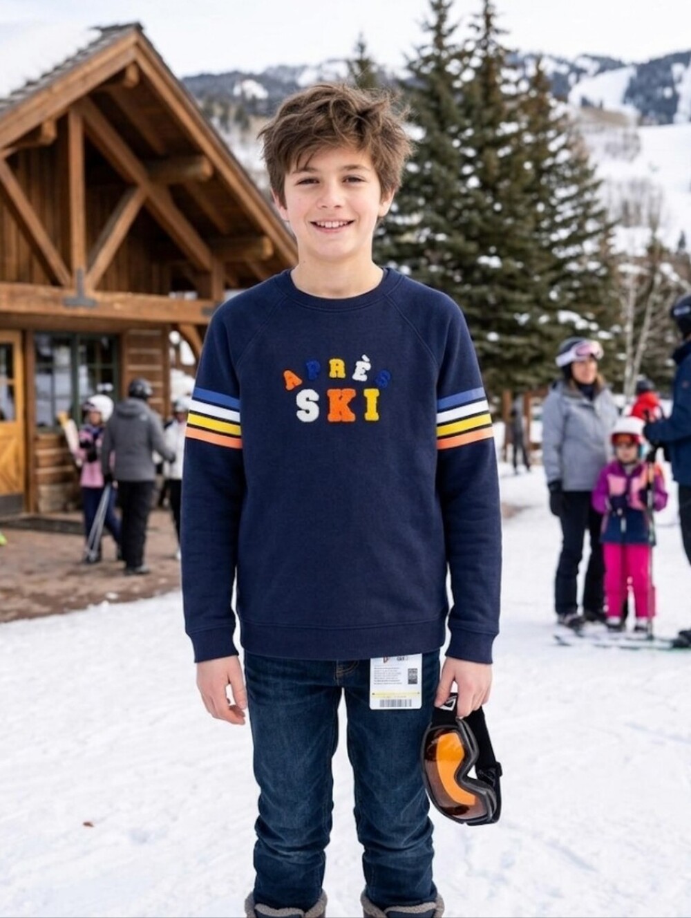 Janie and Jack Navy Blue Après Ski Sweatshirt Kids Size 12